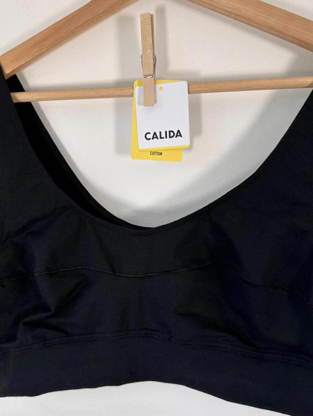CALIDA Women's Seamless Comfort Bra Women BLACK Underwear Size L